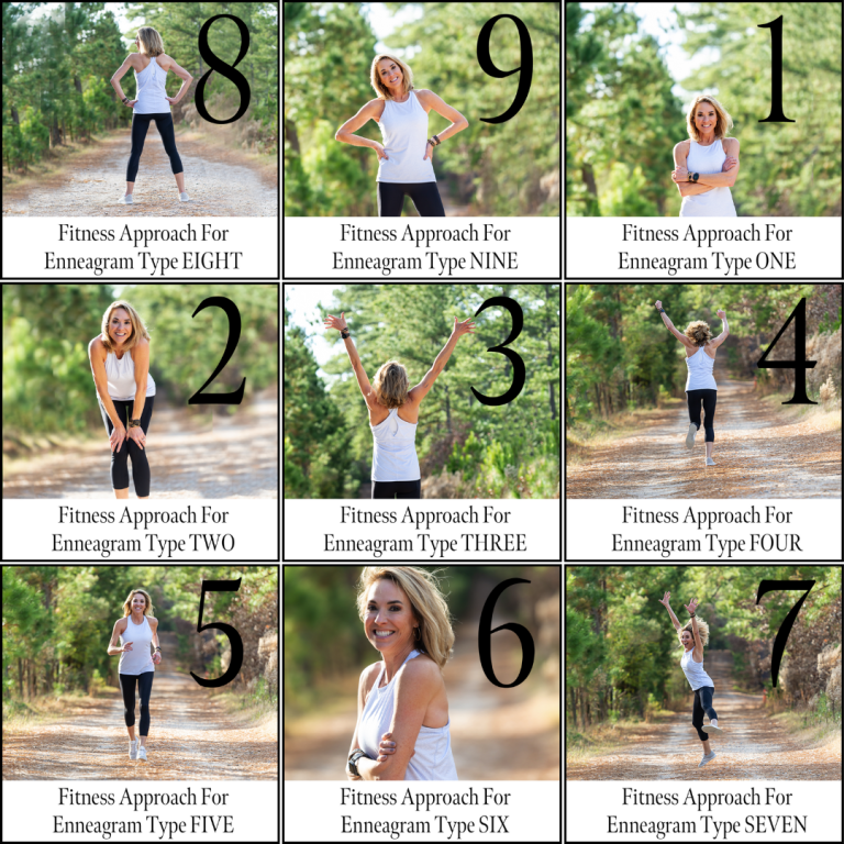 9 Enneagram Types in photos of fitness